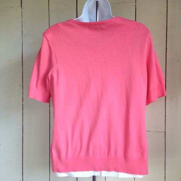 🎉Coral Sweater with Embroidered Flowers Sz PM - Picture 3 of 8